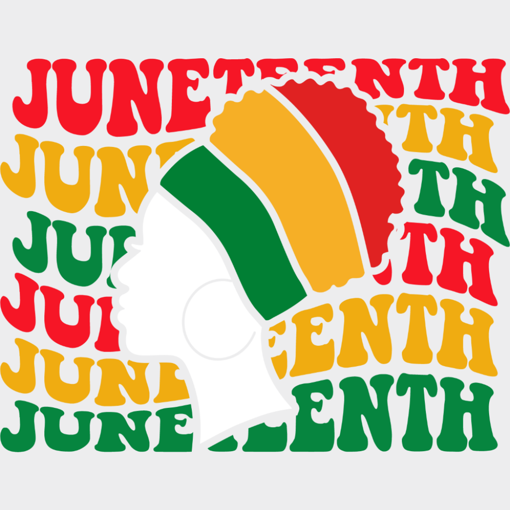 Juneteenth Woman B&W Design - Juneteenth DTF Transfer Adult Unisex - S & M (10’’) / Light Color Design (See Imaging)