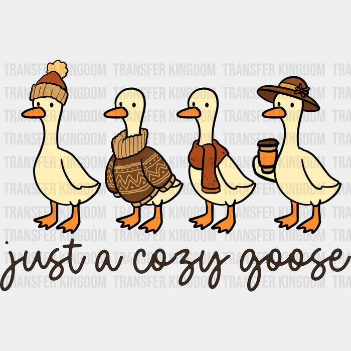 Just A Cozy Goose B&W - Fall DTF Transfer