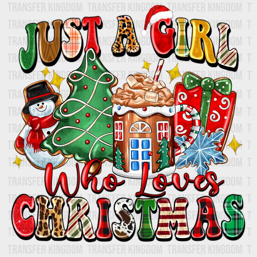 Just A Girl Christmas Doodles - Dtf Transfer