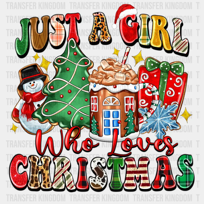 Just a Girl Christmas Doodles - Christmas DTF Transfer