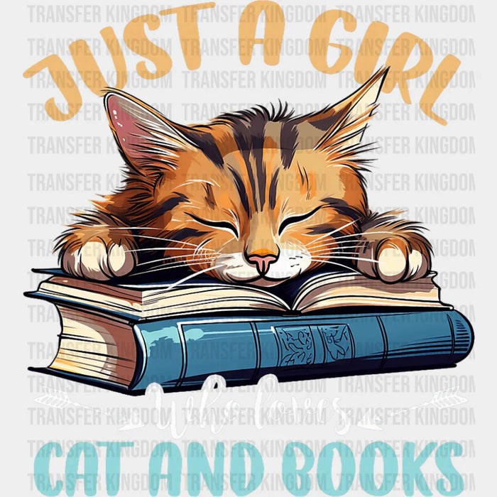 Just A Girl Who Loves Cat And Books - Cats DTF Transfer
