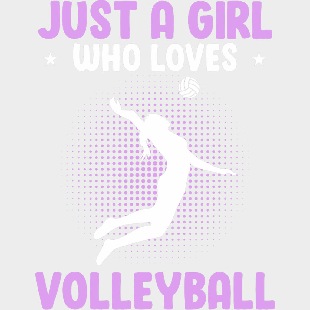 Just A Girl Who Loves Volleyball, Purple - Volleyball DTF Transfers transfer-kingdom Light Color Design (See Imaging)