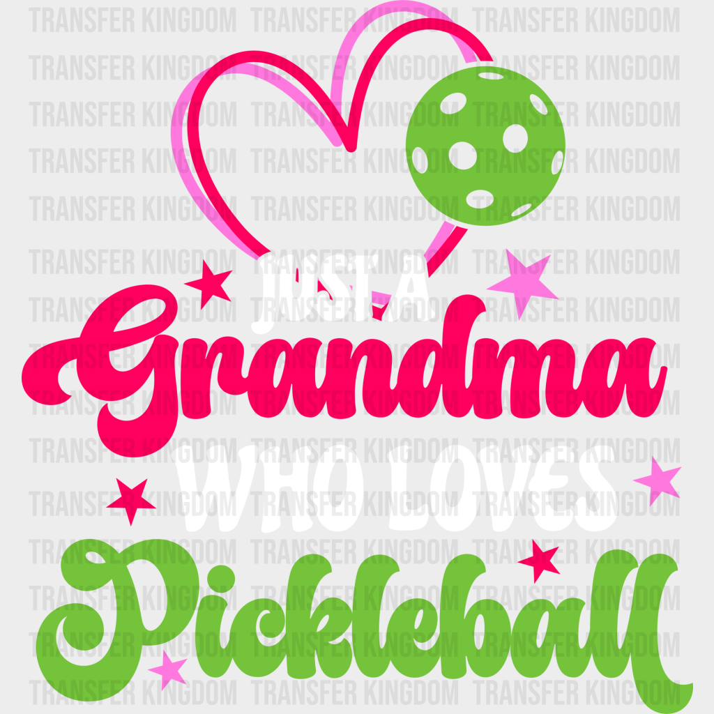 Just A Grandma Who Loves Pickleball - Dtf Heat Transfer Unisex S & M (10’’) / Light Color