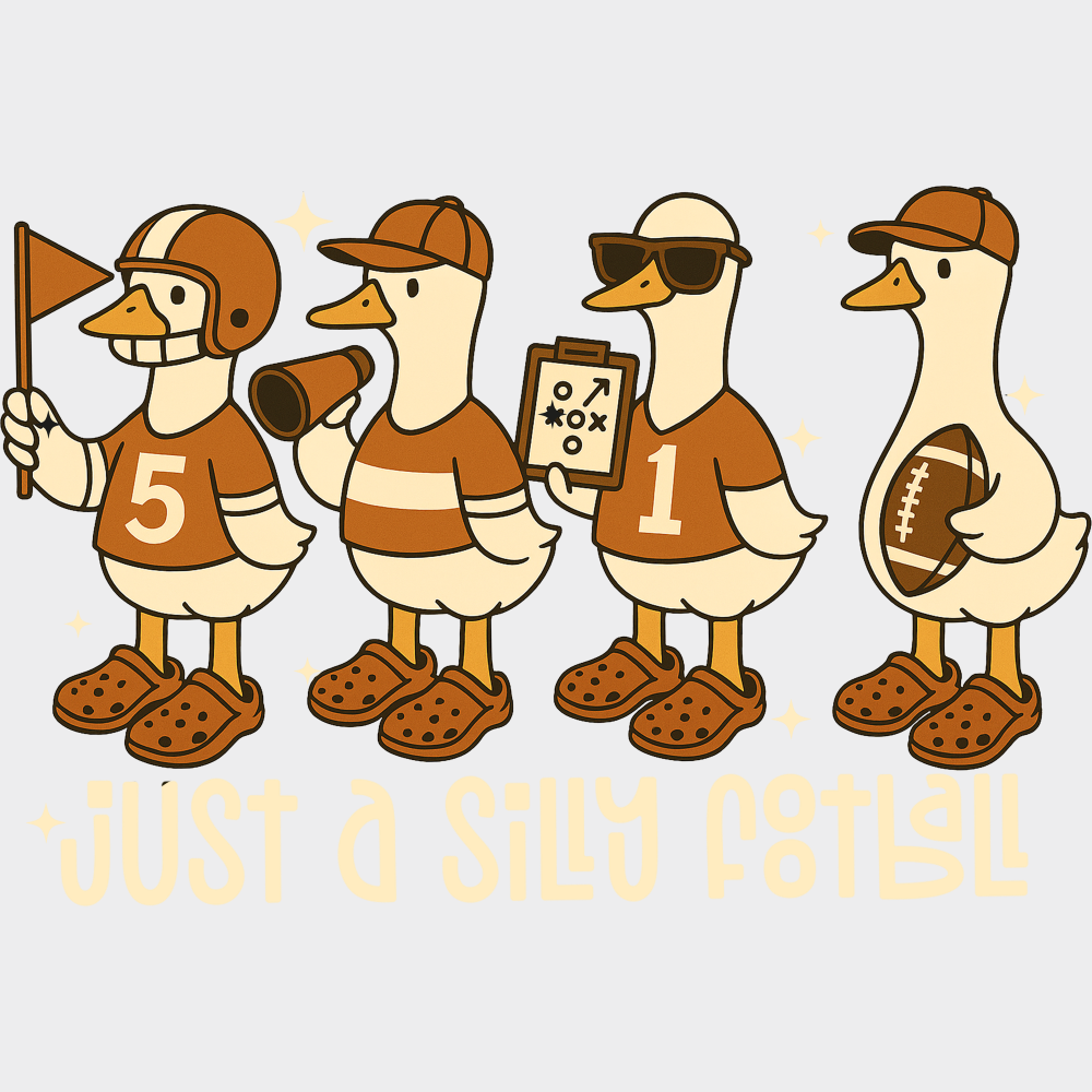 Just A Silly Football - Football DTF Transfer Adult Unisex - S & M (10’’) / Light Color Design (See Imaging)