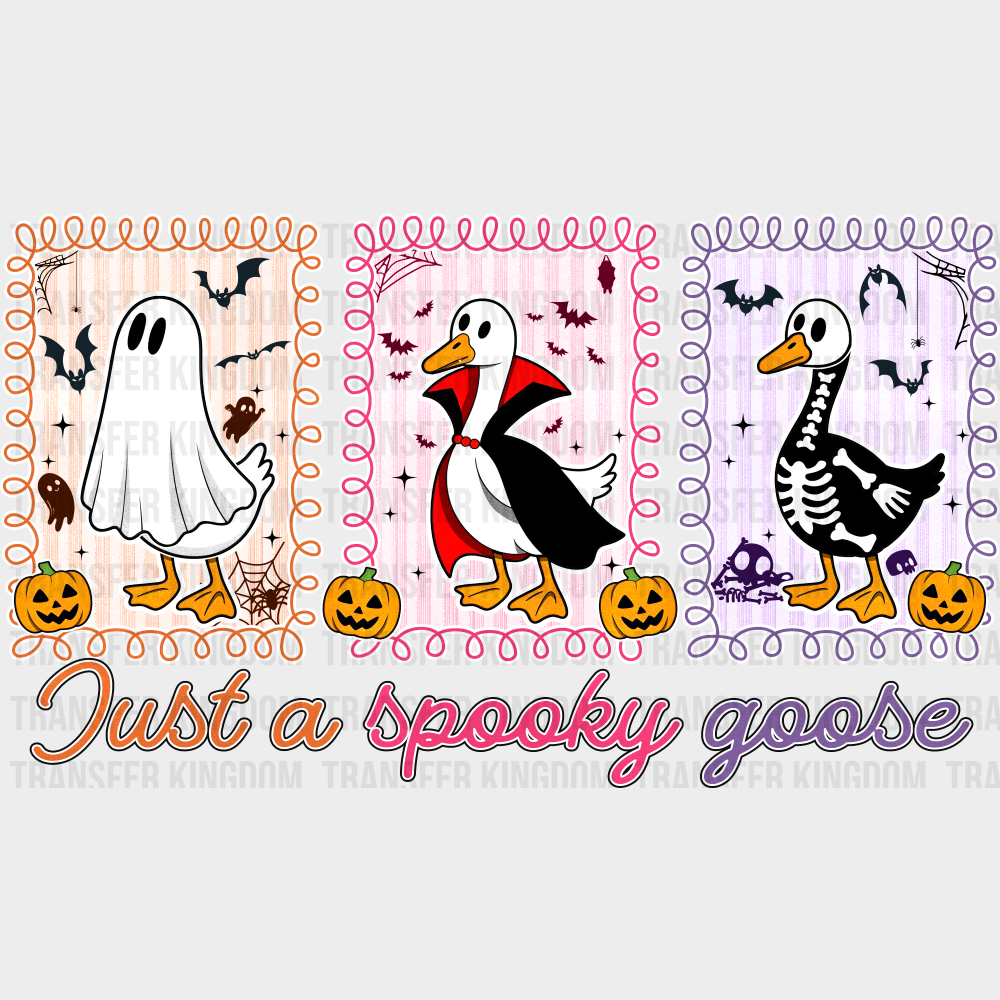 Just A Spooky Goose Colorful Design Halloween DTF Transfer