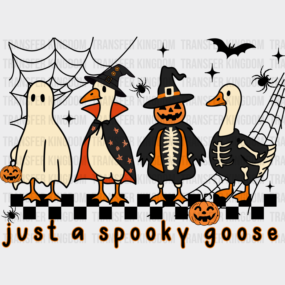 Just A Spooky Goose Spider Webs Halloween DTF Transfer