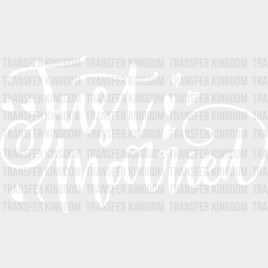 Just Married Cursive Design - Honeymoon Iron On Dtf Transfer Unisex S & M (10’’) / Light Color