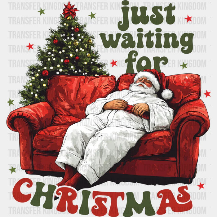 Just Waiting For Christmas Couch - Christmas DTF Transfer