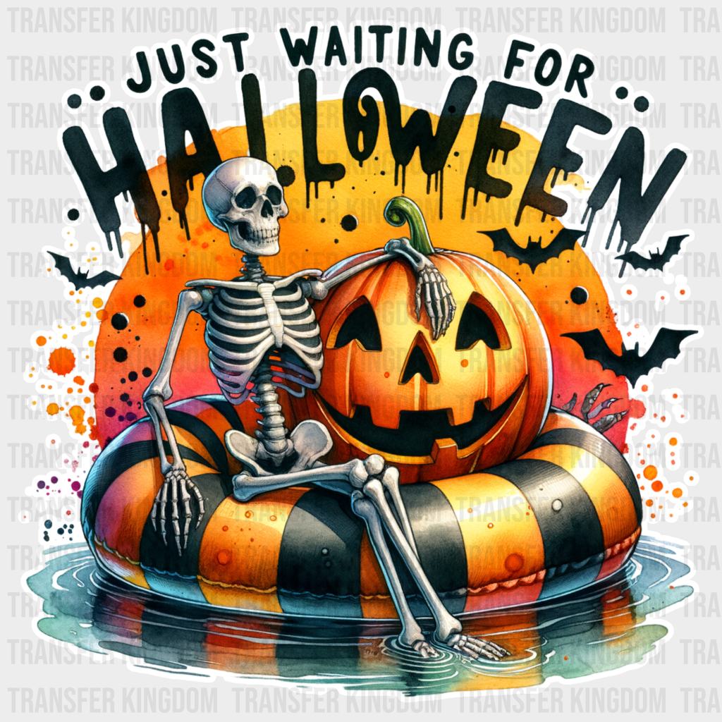 Just Waiting For Halloween - Dtf Heat Transfer Unisex S & M (10’) / Light Color Design See Imaging