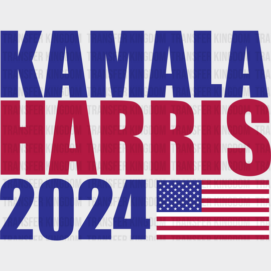 Kamala Harris 2024 Us Flag Design - Election Dtf Transfer Unisex S & M (10’) / Dark Color See