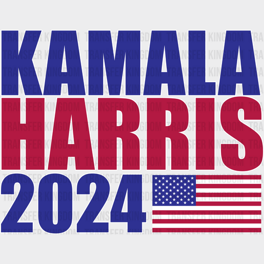 Kamala Harris 2024 Us Flag Design - Election Dtf Transfer Unisex S & M (10’) / Light Color See