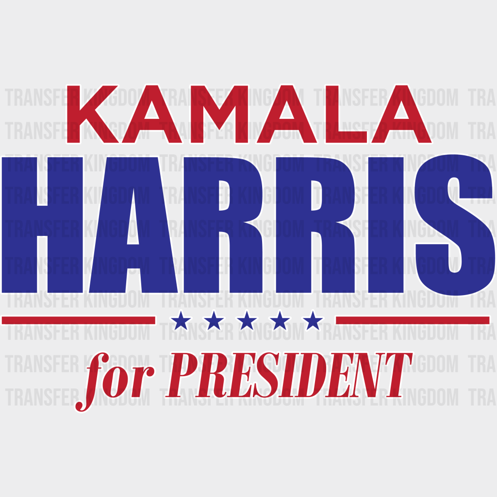 Kamala Harris For President - Election 2024 Dtf Transfer Unisex S & M (10’) / Light Color Design