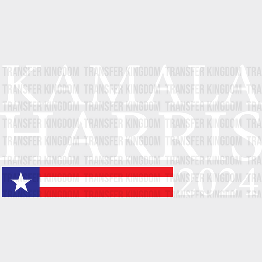 Kamala Harris Texas Flag 2024 Design - Election Dtf Transfer Unisex S & M (10’) / Light Color See