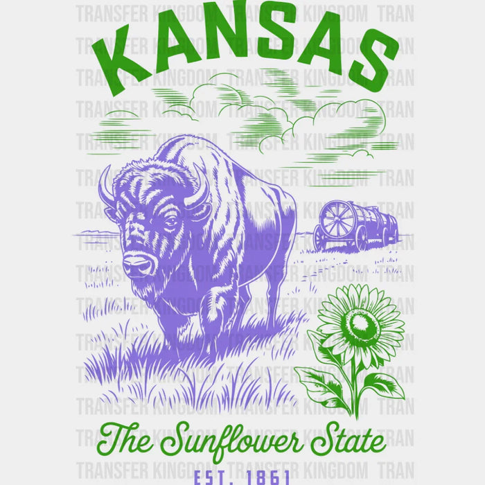 Kansas The Sunflower State - States & Cities DTF Transfer