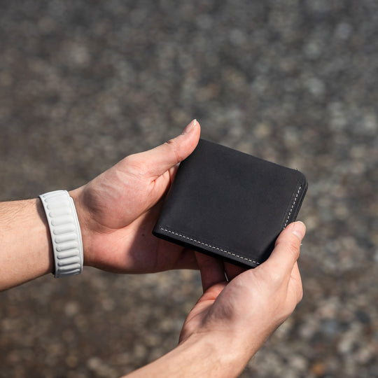 Men’s Slim Wallet – Faux Leather Bifold Wallet with Card Slots