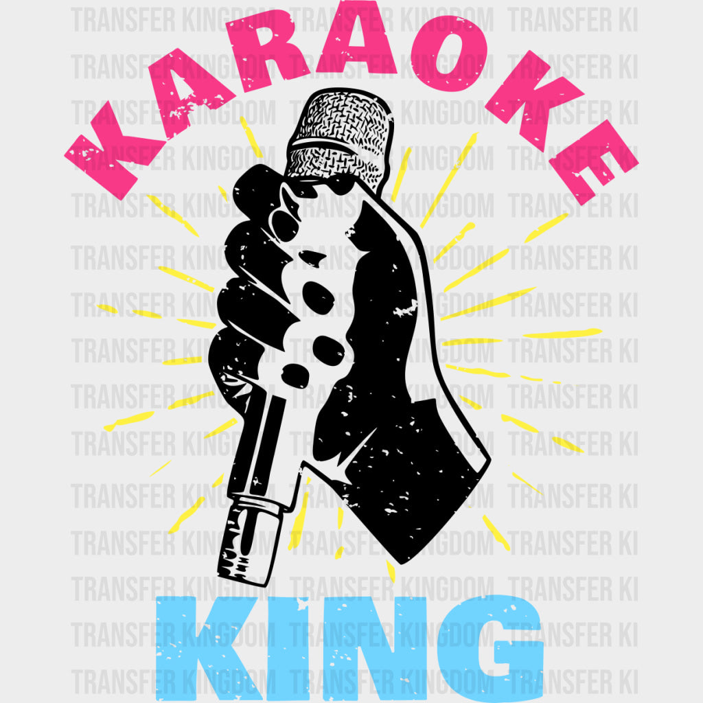 Karaoke King - Singing DTF Transfers Adult Unisex - S & M (10’’) / Dark Color Design (See Imaging)