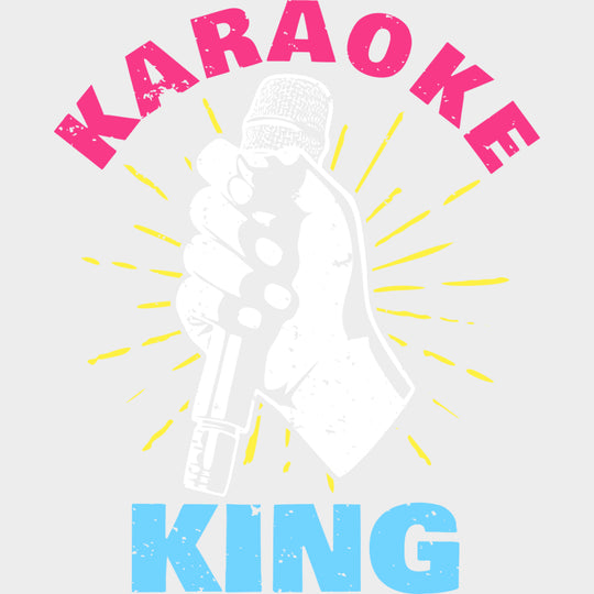 Karaoke King - Singing DTF Transfers Adult Unisex - S & M (10’’) / Light Color Design (See Imaging)
