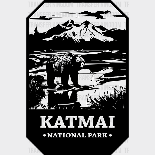 Katmai National Park Design - Parks Dtf Transfers Unisex S & M (10’) / Dark Color See Imaging