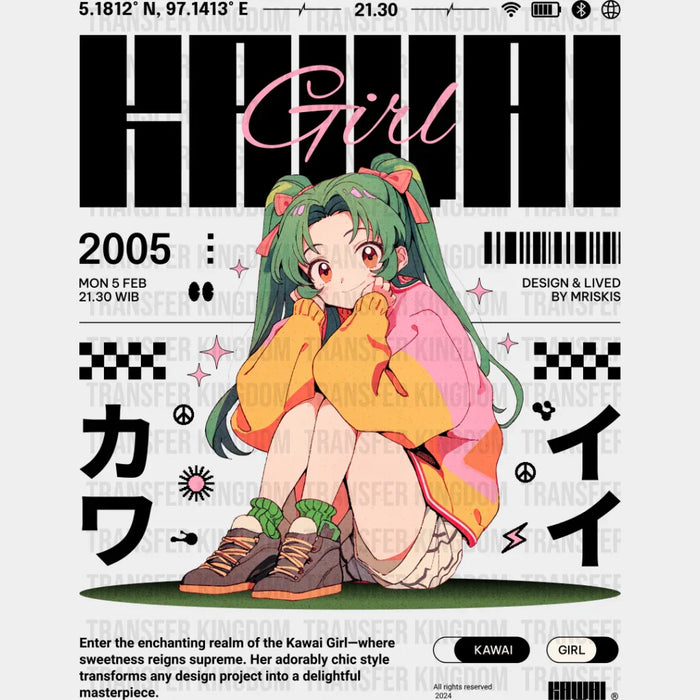 Kawai Girl - Anime DTF heat transfer