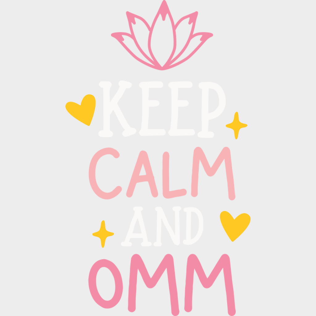 Keep Calm And Omm - Yoga DTF Transfer Adult Unisex - S & M (10’’) / Light Color Design (See Imaging)