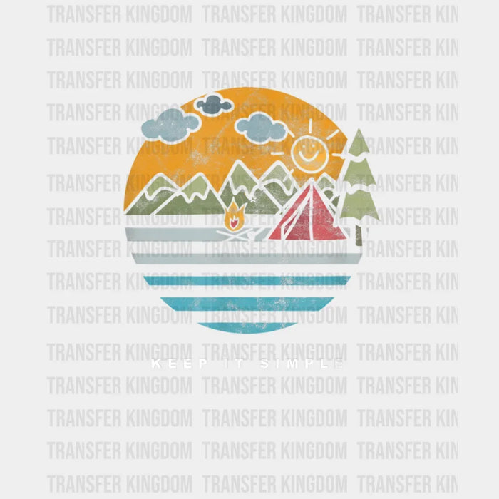 Keep It Simple - Retro Mountains Design - DTF heat transfer