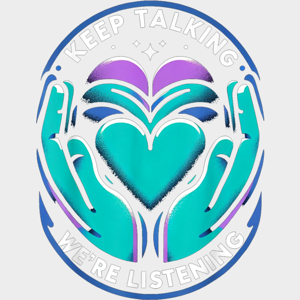 Keep Talking We’re Listening - Suicide Awareness DTF Transfer Adult Unisex - S & M (10’’) / Light Color Design (See