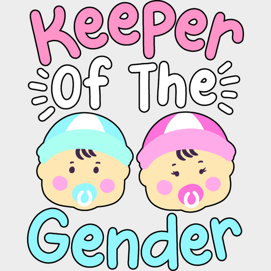 Keeper Of The Gender Baby - Reveal Dtf Heat Transfer Unisex S & M (10’’) / Dark Color Design