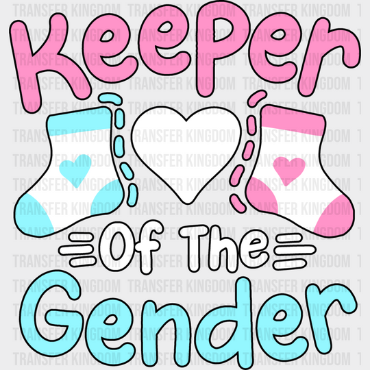 Keeper Of The Gender Socks - Reveal Dtf Heat Transfer Unisex S & M (10’’) / Dark Color Design