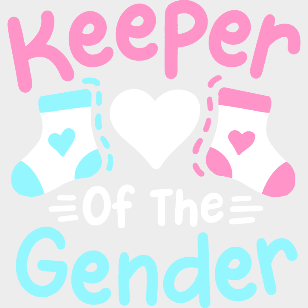 Keeper Of The Gender Socks - Reveal Dtf Heat Transfer Unisex S & M (10’’) / Light Color Design