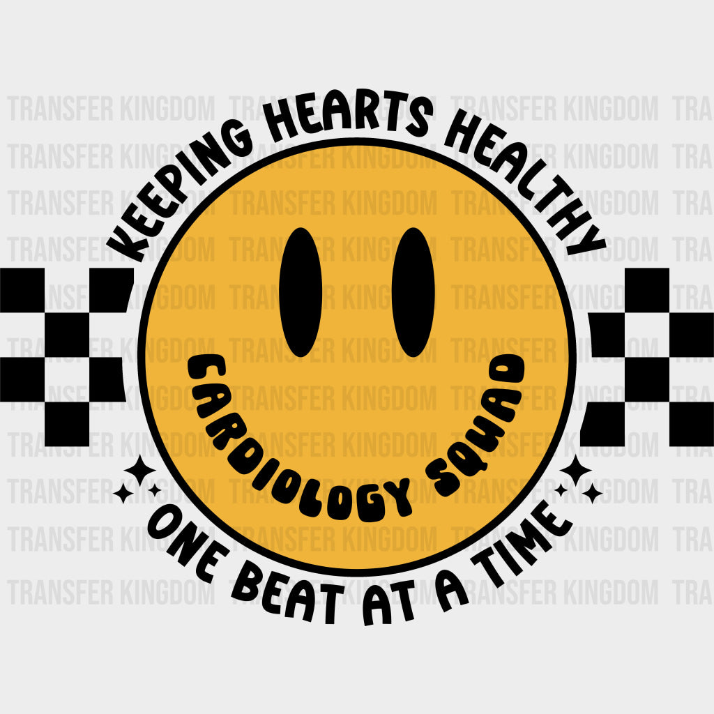 Keeping Hearts Healthy - Cardiac Nurse DTF Transfers Adult Unisex - S & M (10’’) / Dark Color Design (See Imaging)