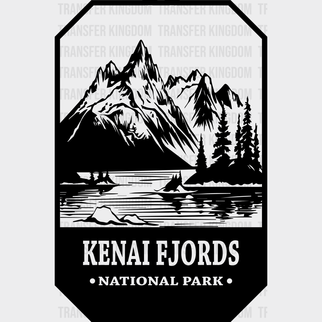 Kenai Fjords National Park Design - Parks Dtf Transfers Unisex S & M (10’) / Dark Color See Imaging