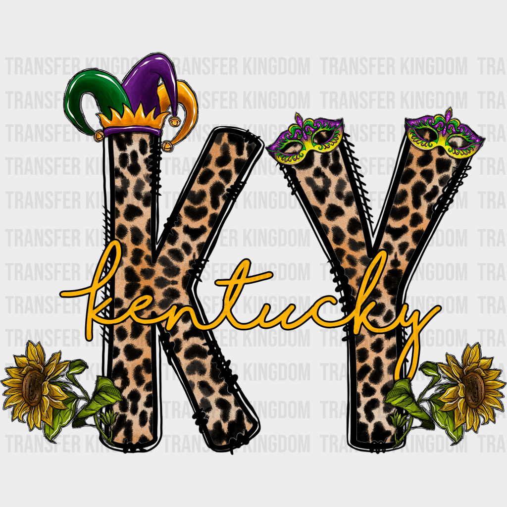 Kentucky Ky Mardi Gras Design- Dtf Heat Transfer