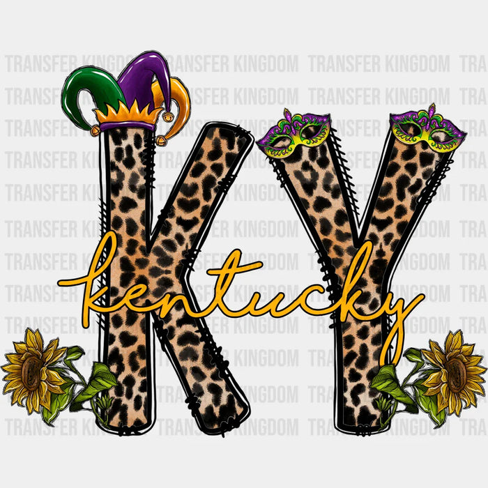 Kentucky KY Mardi Gras Design- Mardi Gras DTF heat transfer