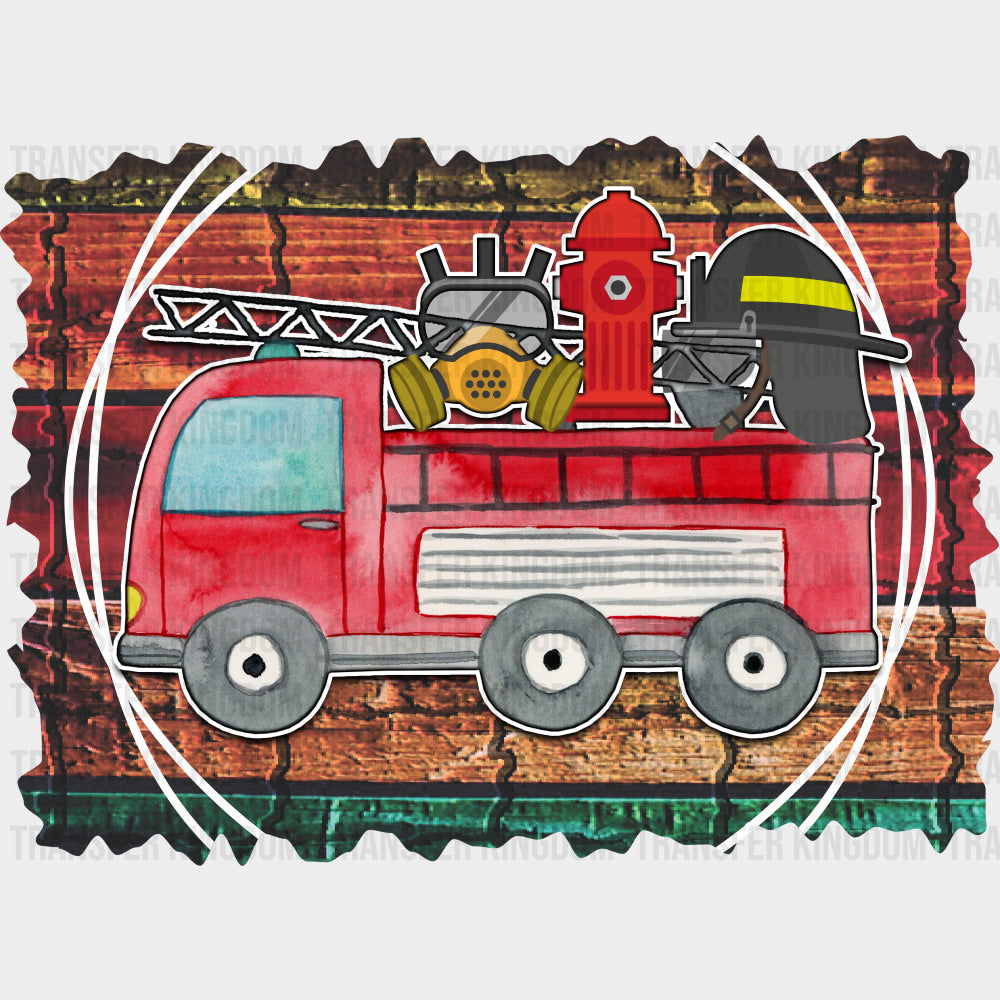 Kid Fire Truck - Fire Department DTF Transfers transfer-kingdom