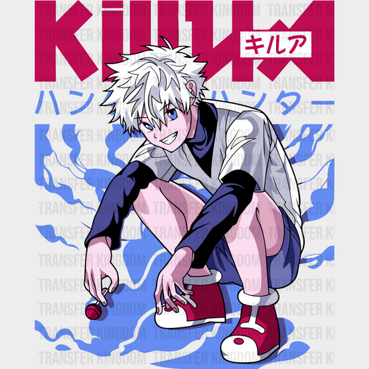 Killua Zoldyck Sitting Design - Hunter X Dtf Transfer