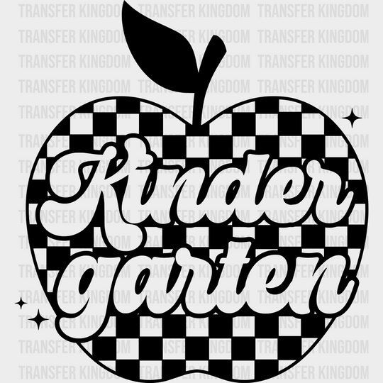 Kindergarten B&W - Back To School DTF Transfer Adult Unisex - S & M (10’’) / Dark Color Design (See Imaging)