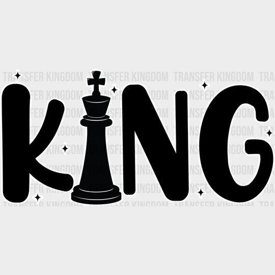 King And Queen Chess - King-Queen Dtf Heat Transfer Unisex S & M (10’’) / Dark Color Design See