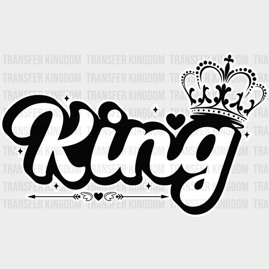 King And Queen Crown - King-Queen Dtf Heat Transfer Unisex S & M (10’’) / Dark Color Design See