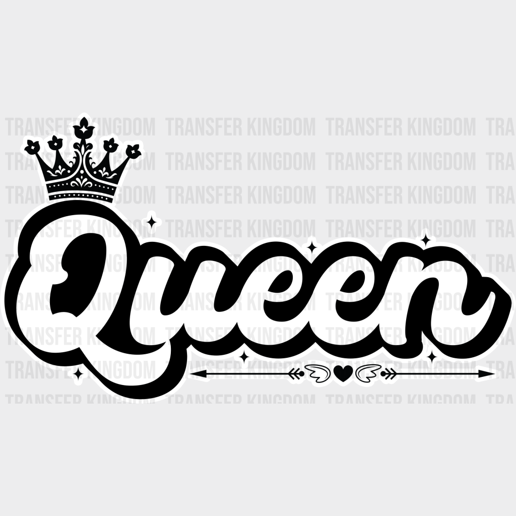 King And Queen Crown - King-Queen Dtf Heat Transfer Unisex S & M (10’’) / Light Color Design