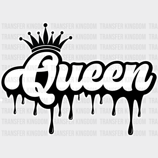 King And Queen Dripping Design - King-Queen Dtf Heat Transfer Unisex S & M (10’’) / Light Color