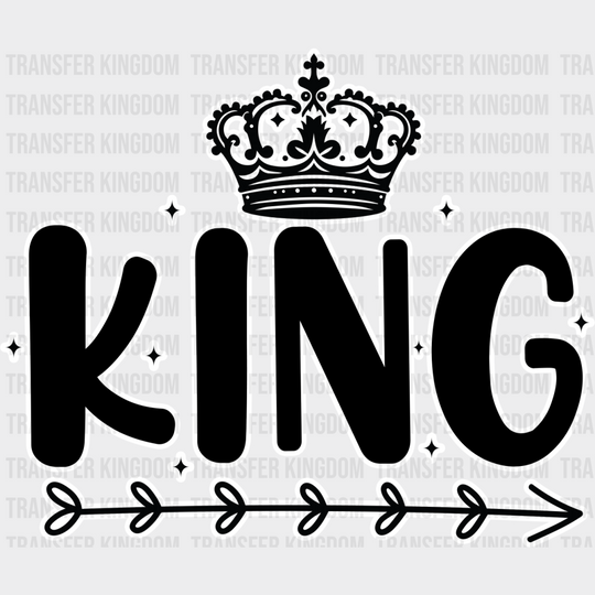 King And Queen - King-Queen Dtf Heat Transfer Unisex S & M (10’’) / Dark Color Design See Imaging