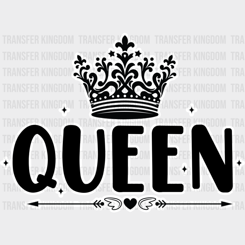 King And Queen - King-Queen Dtf Heat Transfer Unisex S & M (10’’) / Light Color Design See Imaging