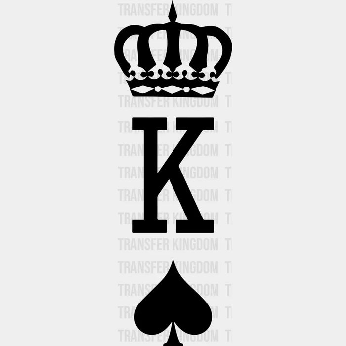 King and Queen - Spades and Heart Couple Matching Design - DTF heat transfer
