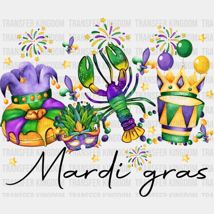King Cake Mask Lobster - Mardi Gras DTF Transfer