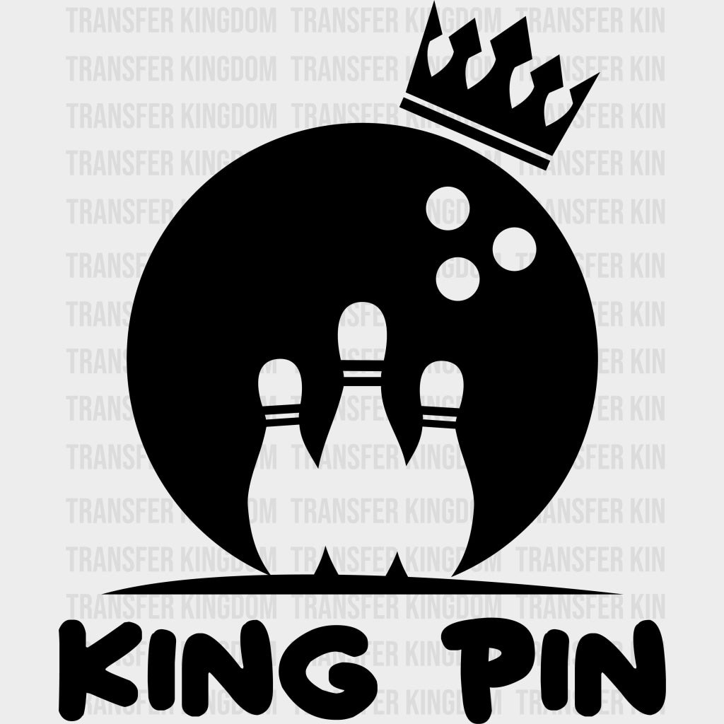 King Pin - Bowling DTF Transfers Adult Unisex - S & M (10’’) / Dark Color Design (See Imaging)