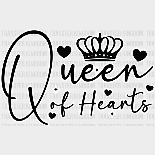 King Queen Of Hearts - King-Queen Dtf Heat Transfer Unisex S & M (10’’) / Light Color Design