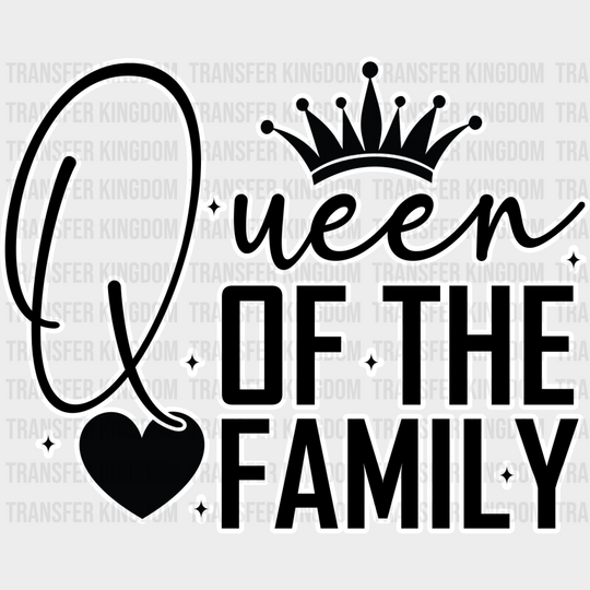 King Queen Of The Family - King-Queen Dtf Heat Transfer Unisex S & M (10’’) / Light Color