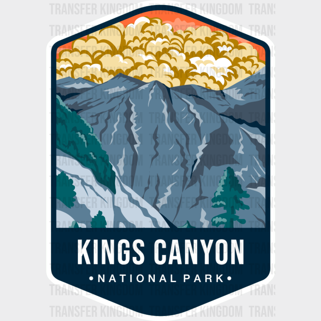 Kings Canyon National Park Colorful Design - National Parks DTF Transfer