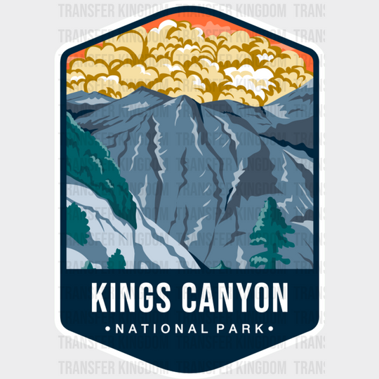 Kings Canyon National Park Colorful Design - National Parks DTF Transfer