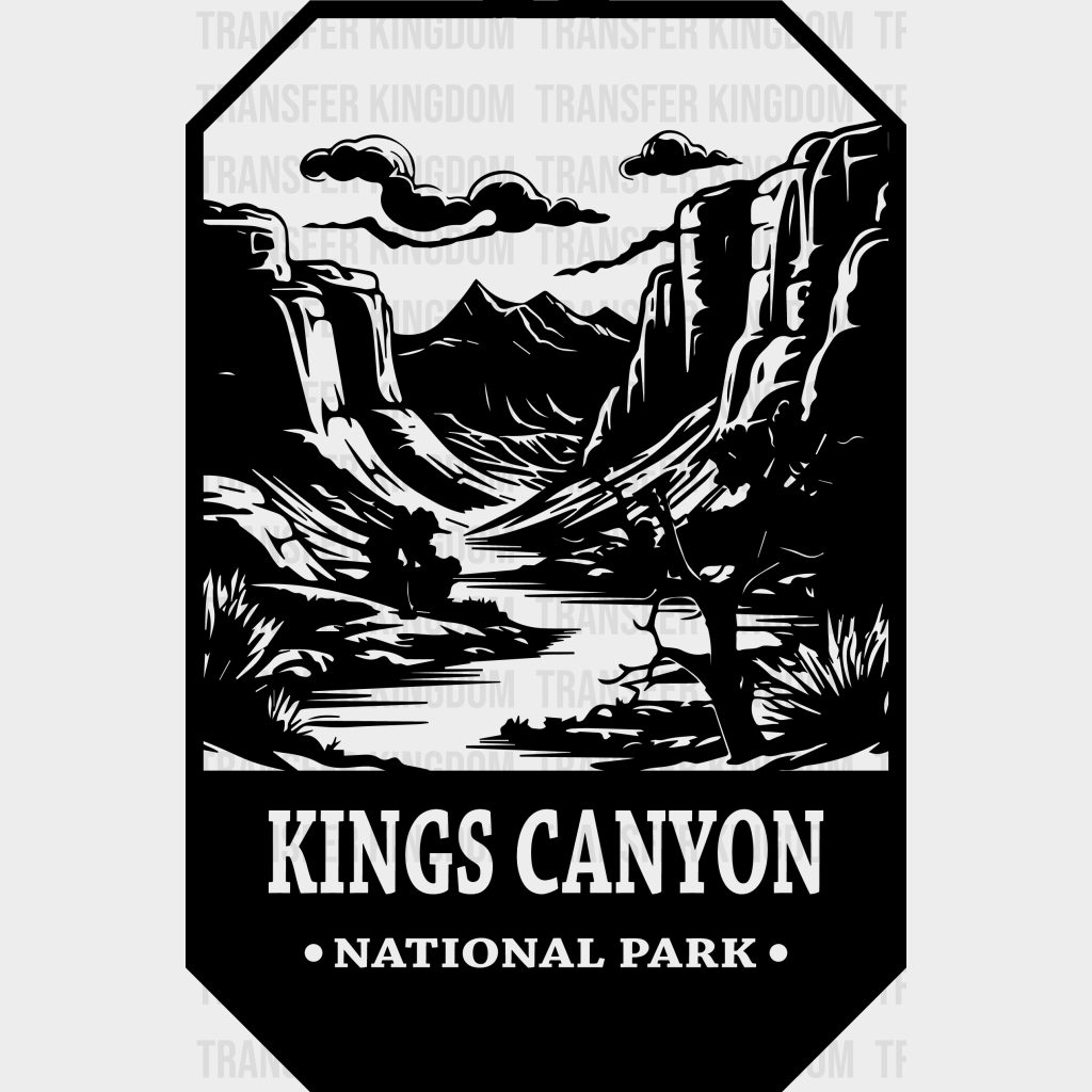 Kings Canyon National Park Design - Parks Dtf Transfers Unisex S & M (10’) / Dark Color See Imaging